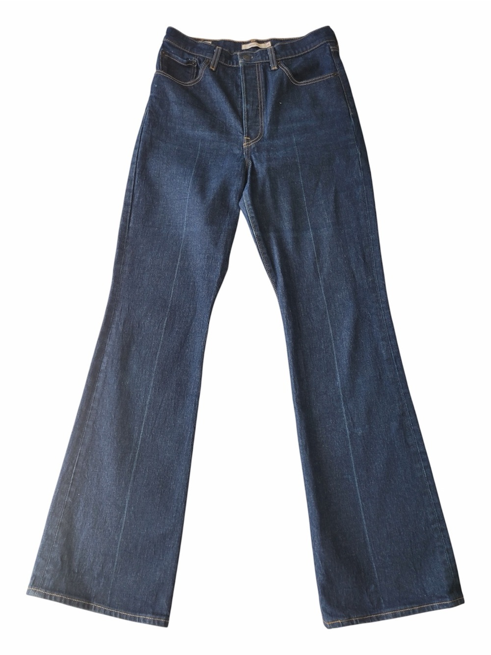 ✅ Levi’s Premium Denim Dark Blue Ribcage Boot Jeans size 29 inseam 33